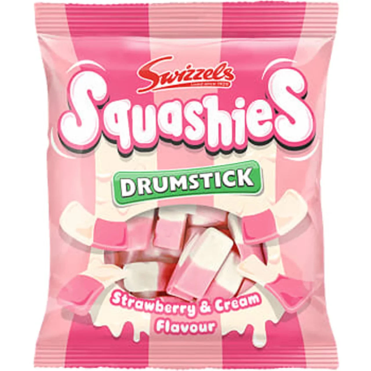 Swizzels Squashies Drumstick Jordgubb - Foam Strawberry Gummies 140g