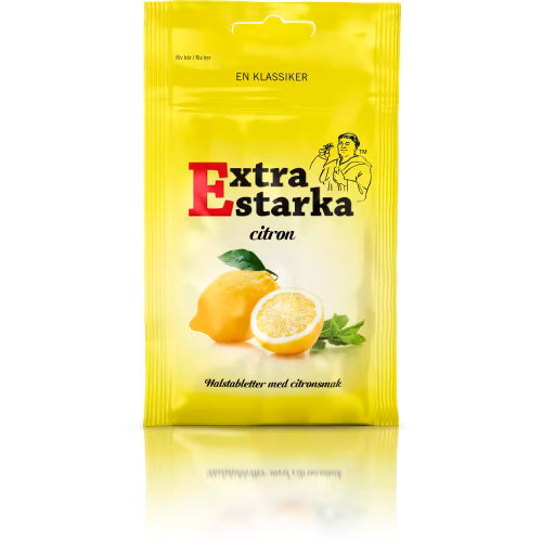 Extra Starka Citron Sockerfri Halstablett - Sugar-Free Lemon 80g