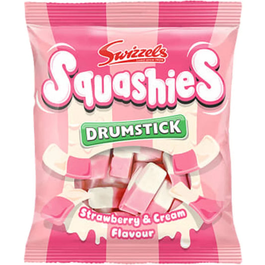 Swizzels Squashies Drumstick Jordgubb - Foam Strawberry Gummies 140g
