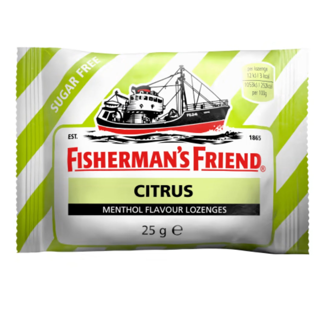 Fisherman's Citrus Sugar Free Halstabletter - Sugar-Free Citrus-Flavored Lozenges 25g