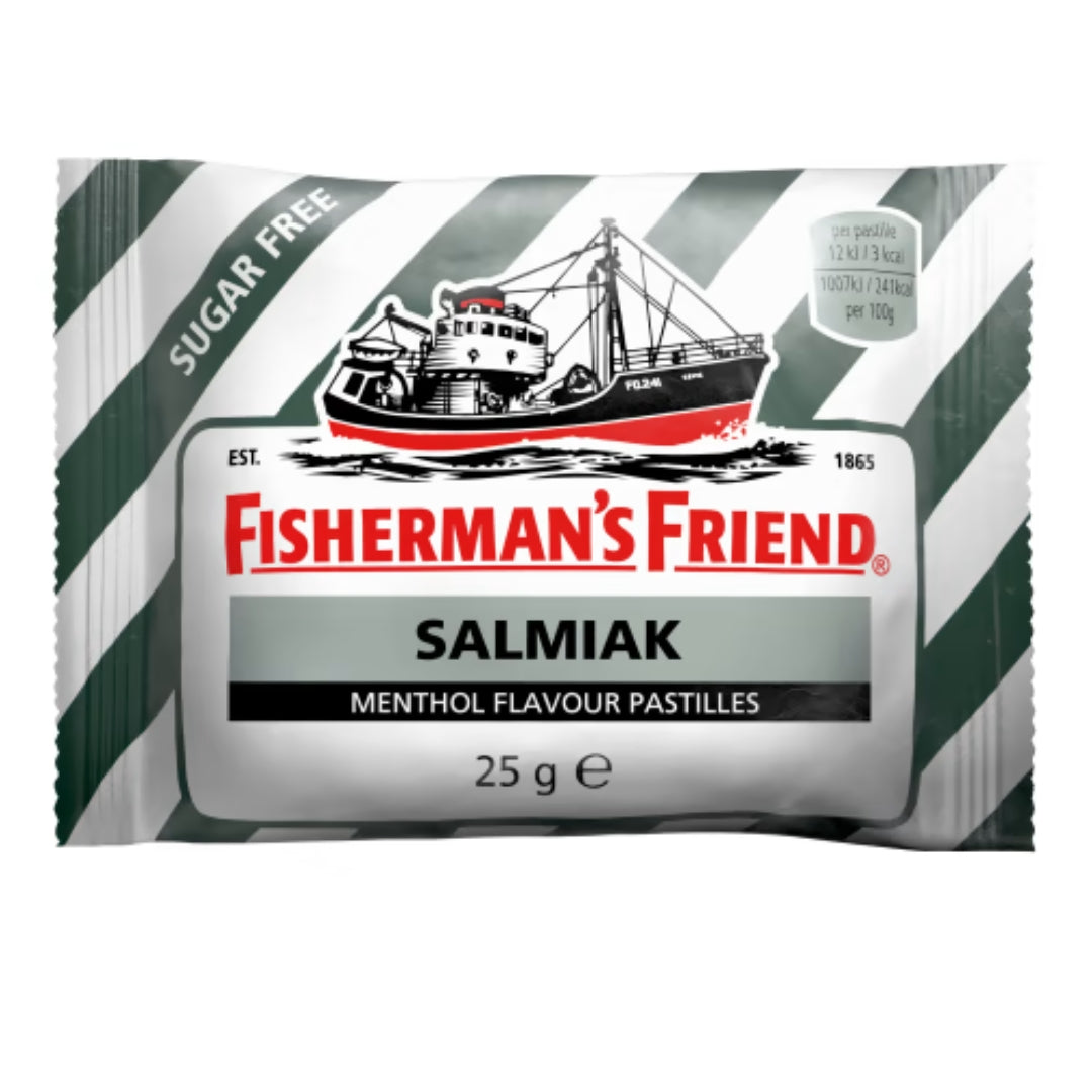 Fisherman's Salmiak Sugar Free Halstabletter - Sugar-Free Licorice-Flavored Lozenges 25g