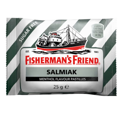 Fisherman's Salmiak Sugar Free Halstabletter - Sugar-Free Licorice-Flavored Lozenges 25g