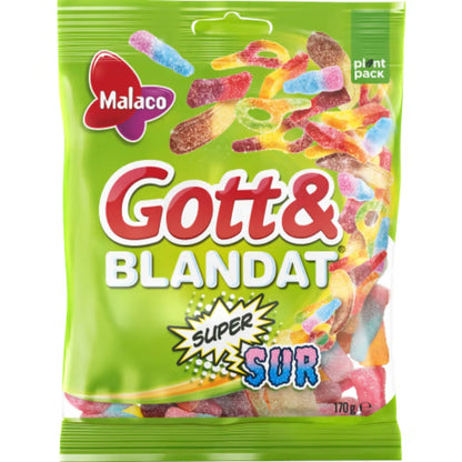 Malaco Gott & Blandat Supersur - Super sour candies 170g