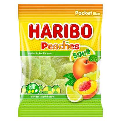 Haribo Peaches Sour - Sour Gummy Candies 80g