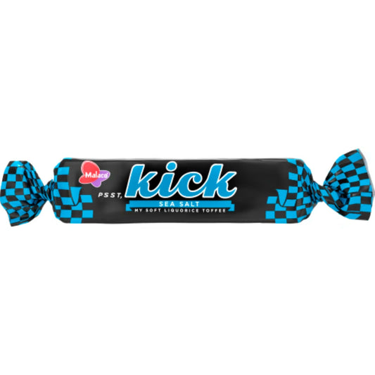 Malaco Kick Sea Salt Lakritskola -  Licorice Toffee with Sea Salt 19g