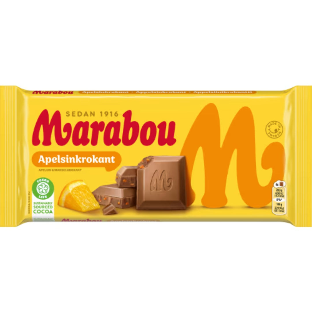 Marabou Apelsinkrokant - Milk Chocolate With Orange Crisp 160g