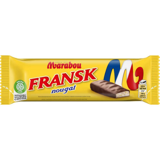 Marabou Fransk nougat - Soft Honey Nougat with Nuts Coated in Dark Chocolate 46g