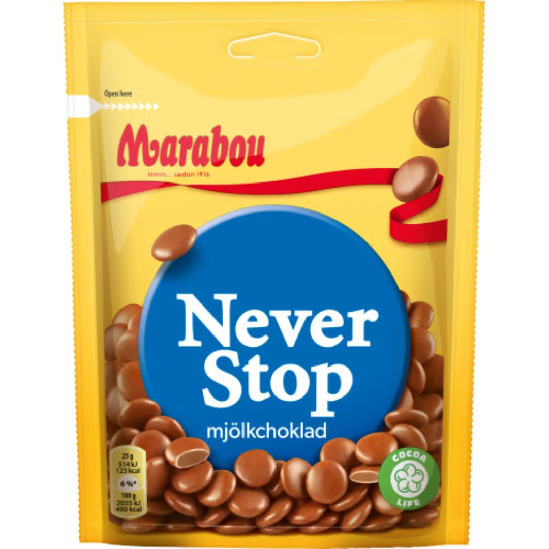 Marabou Never Stop - Chocolate Buttons 150g