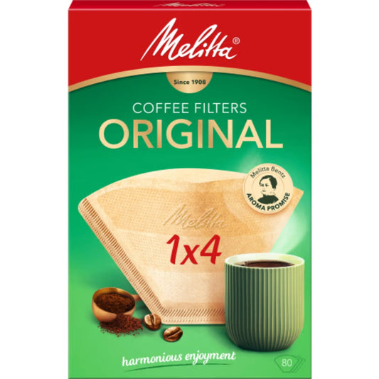 Melitta Kaffefilter 1x4 Oblekt Original - Coffee Filters 80P