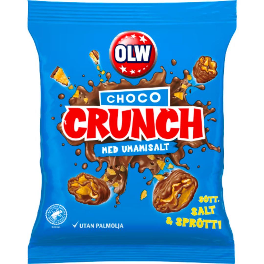 OLW Choco Crunch - Crispy multi-layered corn coated in smooth milk chocolate 90g