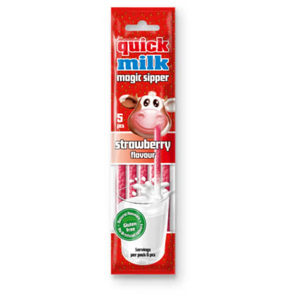 Quick Milk Magic Sipper Jordgubb - Straw with Strawberry 5p/30g