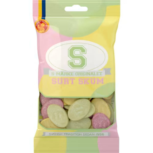 Sura Ess S-Märke Originalet Surt Skum - Sour Foam Candy 70g