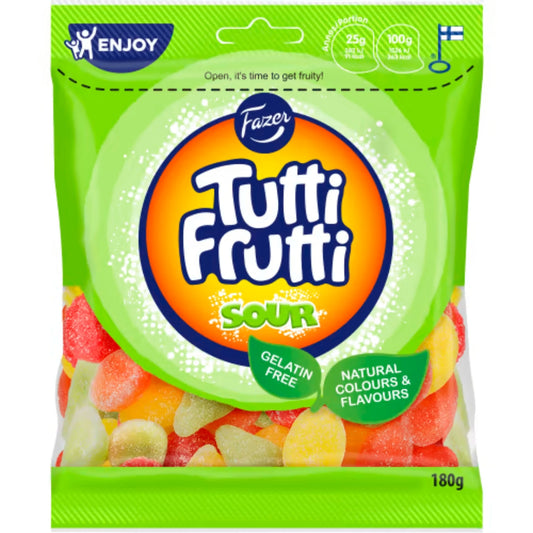 Fazer Tutti Frutti Sour – Sour Fruit Sweets 180g