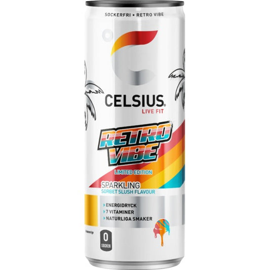 Celsius Retro Vibe Energidryck Burk - Retro Vibe Energy Drink 35.5cl