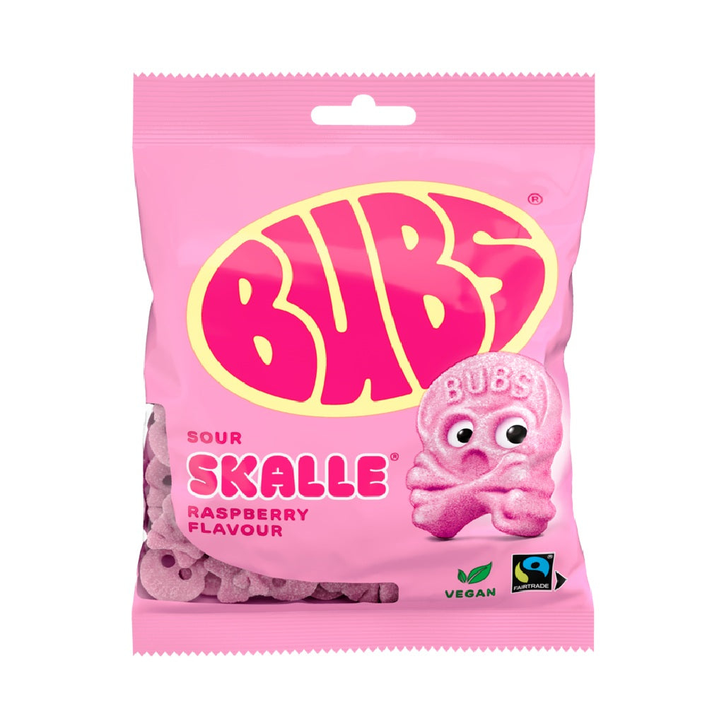 BUBS Sour Foam Skull Raspberry 90g
